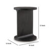 Accent Table, I Shaped Mango Wood Body, Sandblasted Black 16 Inch