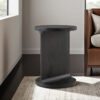 Accent Table, I Shaped Mango Wood Body, Sandblasted Black 16 Inch