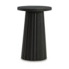 Ceil Accent Table, Round Fluted Classic Black Solid Wood Base, 14 Inch