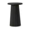 Ceil Accent Table, Round Fluted Classic Black Solid Wood Base, 14 Inch