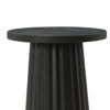 Ceil Accent Table, Round Fluted Classic Black Solid Wood Base, 14 Inch