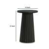 Ceil Accent Table, Round Fluted Classic Black Solid Wood Base, 14 Inch