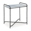 150220266992155104804.jpeg Accent Table, 22 Inch White Marble Top, Industrial Black Metal Legs