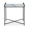15022026699215545e0d9.jpeg Accent Table, 22 Inch White Marble Top, Industrial Black Metal Legs