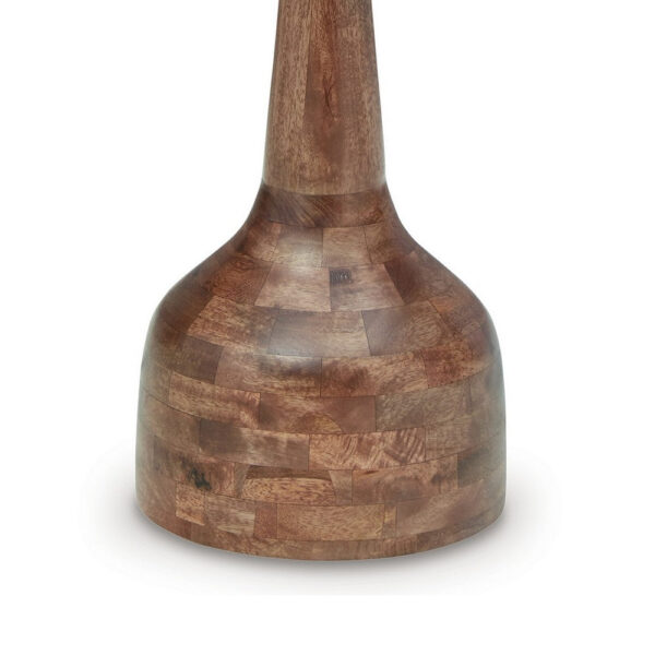 1502202669921593e1352.jpeg Accent Table, Solid Wood Turned Design, 14 Inch, Medium Brown Finish