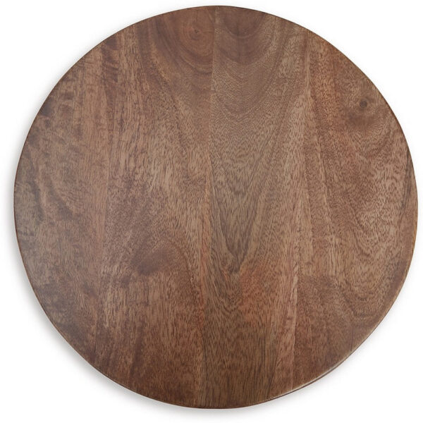 15022026699215968ccef.jpeg Accent Table, Solid Wood Turned Design, 14 Inch, Medium Brown Finish