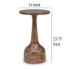 150220266992159a38973.jpeg Accent Table, Solid Wood Turned Design, 14 Inch, Medium Brown Finish