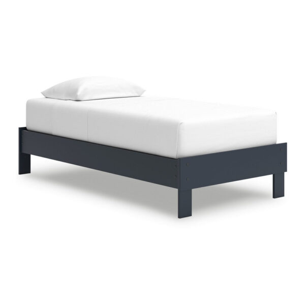 15022026699215b4ec0e7.jpeg Cian Twin Size Platform Bed, Shaker Style Design, Navy Blue Wood Frame
