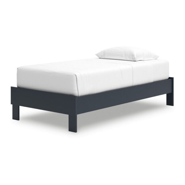 15022026699215b802b54.jpeg Cian Twin Size Platform Bed, Shaker Style Design, Navy Blue Wood Frame