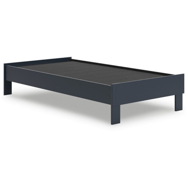 15022026699215babfe8b.jpeg Cian Twin Size Platform Bed, Shaker Style Design, Navy Blue Wood Frame