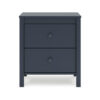 Cian Nightstand, 2 Drawers, Navy Blue Wood, Knob Handles, 24 Inch