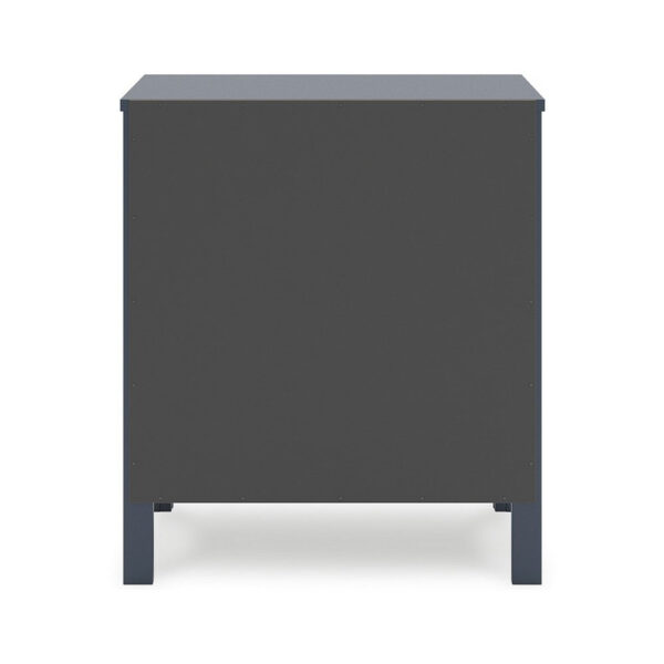 Cian Nightstand, 2 Drawers, Navy Blue Wood, Knob Handles, 24 Inch