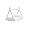 Kally Full Size Floor Bed, Tent Style Design, Matte White Wood