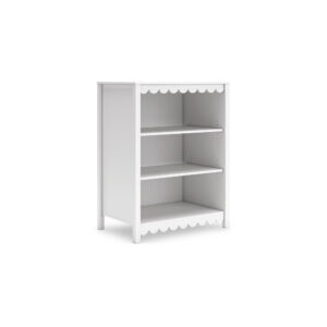 Kally Standing Bookcase, 3 Open Shelves, Matte White Wood, 41 Inch