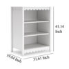 Kally Standing Bookcase, 3 Open Shelves, Matte White Wood, 41 Inch