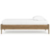 Deana Twin Platform Bed, Honey Brown Wood, Low Profile Tapered Legs