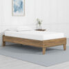 Deana Twin Platform Bed, Honey Brown Wood, Low Profile Tapered Legs