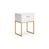 150220266992167813834.jpeg Alli Nightstand, 1 Drawer, Matte White Wood, Gold Metal Legs, 26 Inch