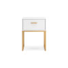 150220266992167a772ac.jpeg Alli Nightstand, 1 Drawer, Matte White Wood, Gold Metal Legs, 26 Inch