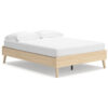 Abis Full Platform Bed, Natural Brown Wood, Low Profile Tapered Legs