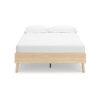 Abis Full Platform Bed, Natural Brown Wood, Low Profile Tapered Legs