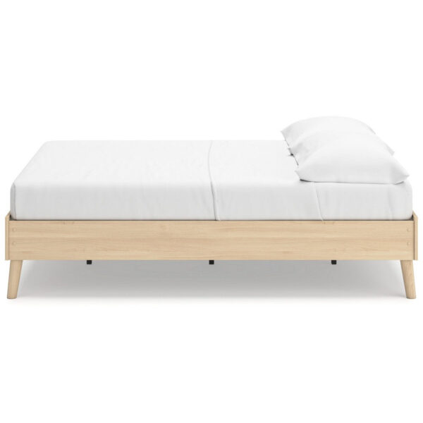 Abis Full Platform Bed, Natural Brown Wood, Low Profile Tapered Legs