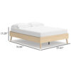 Abis Full Platform Bed, Natural Brown Wood, Low Profile Tapered Legs