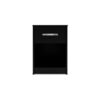 15022026699216c436020.jpeg Finny Nightstand, 1 Drawer 1 Shelf, Matte Black, Silver Metal, 22 Inch