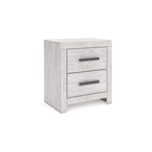 15022026699216d4d378a.jpeg Cany Nightstand, 2 Drawers with Black Handles, Vintage Whitewash