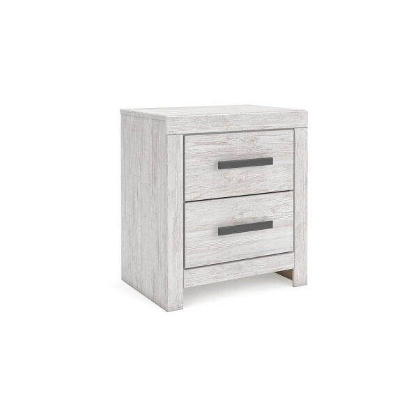 15022026699216d4d378a.jpeg Cany Nightstand, 2 Drawers with Black Handles, Vintage Whitewash