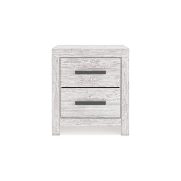 15022026699216d91a71b.jpeg Cany Nightstand, 2 Drawers with Black Handles, Vintage Whitewash