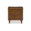 Jeyn Nightstand, 2 Drawers, Traditional Dark Brown Solid Hardwood
