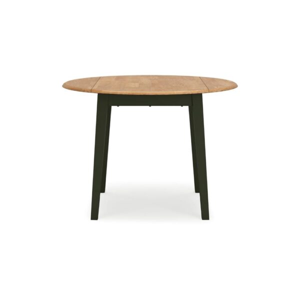Gasy Dining Table, Extendable 26-42 Inch, Dark Green Wood, 2 Leaves