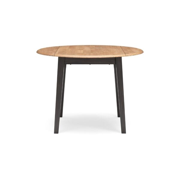 Gasy Dining Table, Extendable 26-42 Inch, Dark Brown Wood, 2 Leaves