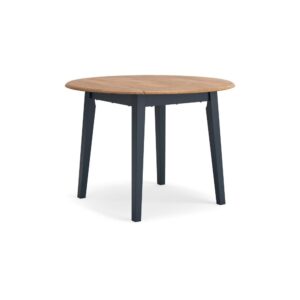 Gasy Dining Table, Extendable 26-42 Inch, Dark Blue, Wood, 2 Leaves