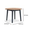 Gasy Dining Table, Extendable 26-42 Inch, Dark Blue, Wood, 2 Leaves