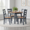 Gasy Dining Table, Extendable 26-42 Inch, Dark Blue, Wood, 2 Leaves