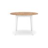 Gasy Dining Table, Extendable 26-42 Inch White Brown Wood, 2 Leaves