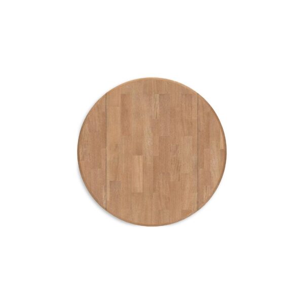 Gasy Dining Table, Extendable 26-42 Inch White Brown Wood, 2 Leaves