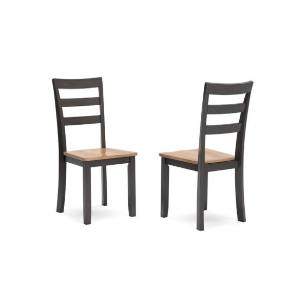 Gasy Dining Chair Set of 2, 17 Inch, Dark Brown Wood, Contoured Seat