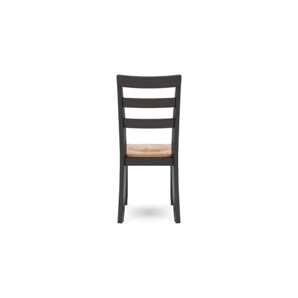 Gasy Dining Chair Set of 2, 17 Inch, Dark Brown Wood, Contoured Seat