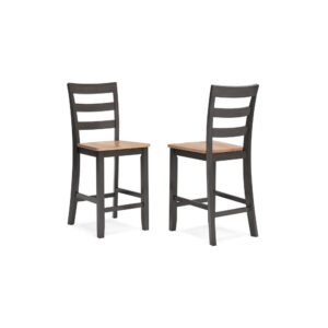 150220266992178594a80.jpeg Gasy Counter Height Chair Set of 2, 24 Inch Dark Brown, Contoured Seat