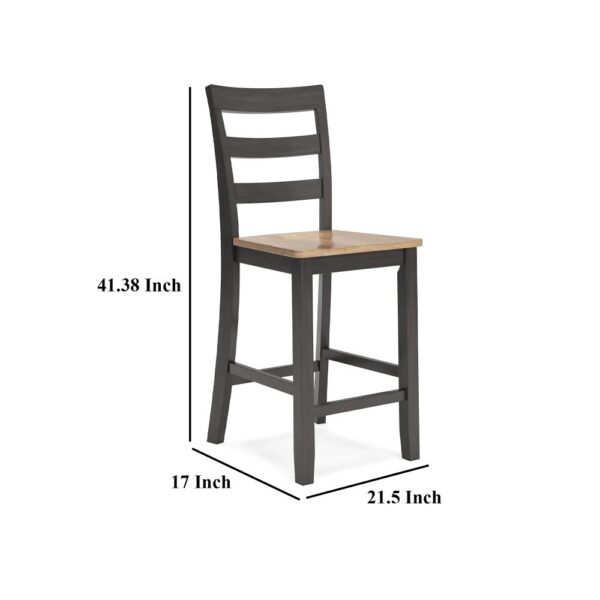 15022026699217900b750.jpeg Gasy Counter Height Chair Set of 2, 24 Inch Dark Brown, Contoured Seat