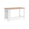 Gasy Counter Height Dining Table, 60 Inch White Brown Mango Wood