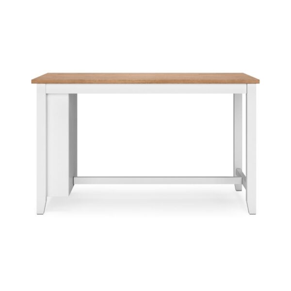 Gasy Counter Height Dining Table, 60 Inch White Brown Mango Wood