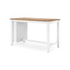 Gasy Counter Height Dining Table, 60 Inch White Brown Mango Wood
