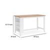 Gasy Counter Height Dining Table, 60 Inch White Brown Mango Wood