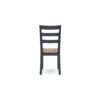 Gasy Dining Side Chair Set of 2, Dark Blue Solid Wood Brown Mango Seat