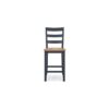 Gasy Counter Height Chair Set of 2, Dark Blue Solid Wood, Brown Seat