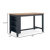 Gasy Counter Height Dining Table, 60 Inch, Dark Blue Brown Mango Wood